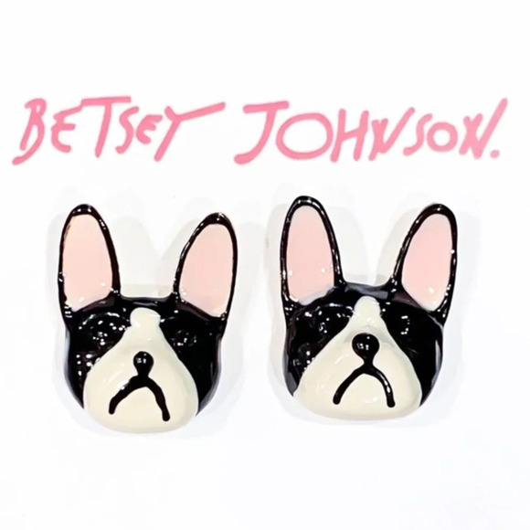 Betsey Johnson Gold - Toned Bulldog Stud Earrings - Picture 1 of 2
